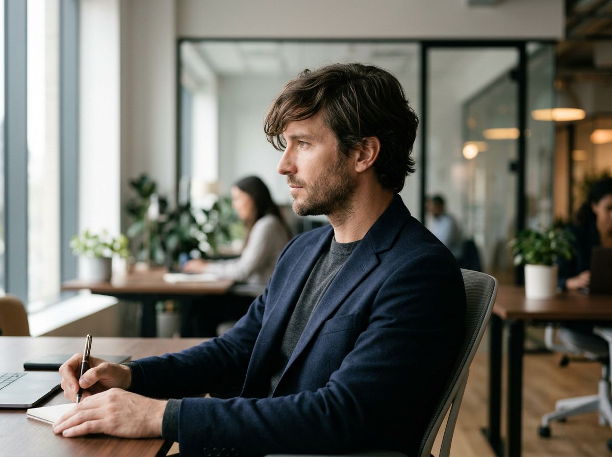Man with longer hair styled forward, concealing a healing hairline